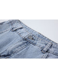 Women Washed Long Denim Skirt Vintage Fashion High Waist Skirt Streetwear Korean All-match Female Irregular A-line Jeans