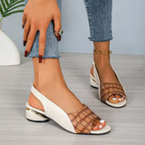 Summer New Fish Mouth Cool Slippers Wearing Large Women's Shoes Sandals Women's Heel