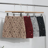 New Scaro Squint Red Skirt High Waist Thin A Word Backbage Anti-Walking Short Skirt