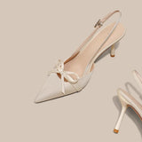 High Heels Women's Fine Heel 2025 Spring And Summer New Baotou Satin Evening Temperament Sandals Tip Single