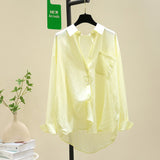 Thin Long-Sleeved Shirt Women 2025 New Temperament Casual Design Feel Cardigan Shirt Women