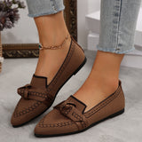 Pointed Large-Size Flying Flat Sole Single Shoes Women's Bow Breathable Sleeve Lazy Working