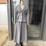 Women's Clothing 2025 Spring Fashion Waist Suit A-Word Long Half-Dress Temperament Two