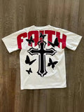 T-Shirt Y2K Hip-Hop Letter Retro Cross Graphic Print Oversized T-Shirt Men's Round Neck Cotton Short-Sleeved Shirt 211-1-Outfit