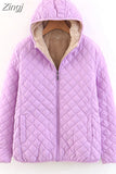 Women Autumn Winter Parkas Coat Jackets Female Lamb Hooded Plaid Long Sleeve Warm Winter Jacket S~3XL casaco