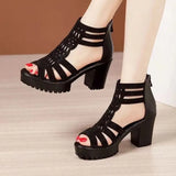 Fashion Sandals Women 2025 Summer New Fish Mouth Toe Roman Sandals With Breathable Mother