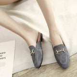 And Autumn Flat Bottom Low-Heeled Half-Slippers Women Wearing Baotou Muller Shoes Size Size