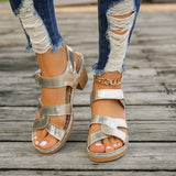 Hollow Magic High Heel Sandals Women's New Buckle Thick Heel Buckle With Fish Mouth