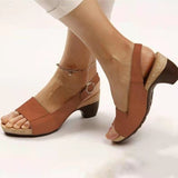 Women's Large Code 2025 Summer New Fish Mouth Clip Beach High Heel Buckle Buckle Women's