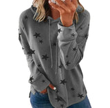 Zingj And Winter New Hoodie Women's Star Print Top Loose Large Size Hoodie Woman-Outfit