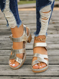 Hollow Magic High Heel Sandals Women New Buckle Thick Heel Sandals