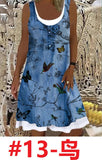 Women's 2025 Summer New Fashion Imitation Denim Vest Casual Print Sleeveless