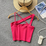 Zingj Version Of Solid Color Versatile Sling Vest Female Inside To Wear 2023 Summer New High Waist Crop Candy Color Small