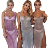 Beach Shirt Dress Fashion Knit V-Necked Bare Back Sling Dress Beach Sunscreen