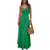 Spot Women's Summer Fashion Women's Temperament In The Long Sling Dress Dress