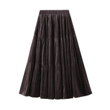 Hundred Folded Skirt Women Autumn And Winter Loose High Waist Thin Shaded A Word Umbrella Skirt Long Swing