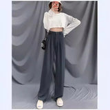 Zingj Autumn Dress New High Waist Loose Hanging Feeling Straight Pants Show Thin Pants Drop Feeling Suit Pants Ins Floor Pants