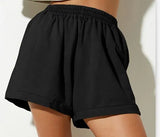 Summer Women's Tight Waist Loose Broad Legs Solid Color Leisure Sports