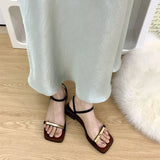 Shoes With Skirts In The Summer Of 2025 New Word With Thick Heel Thick Soles Of High-Grade Toe Women's