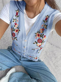 Fashion New Casual Embroidery Embroidery Knitted Sweater Women's