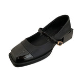 Zingj New Rough Heel Love Small Leather Shoes Women's Shoes New Spring French Niche Mary Jane Black Square Head Single