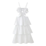 New French High-End Feeling Skinny Sexy Evening Dress Three-Dimensional Flower-Foldless Sleeveless Sleeveless Sleeveless