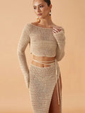 Long-Sleeved Blouse Beach Burqa Sexy Bikini Hoodie Sunscreen Suit