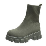 Sports Short Boots Women's 2025 Autumn And Winter New Women's Boots Large Size Pedal Socks