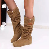 Hot Size 42 Yards 43 Yards Flat Bottom Boots Women's Autumn And Winter New Lace Lace Women Boots