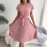 Wind Shooting New Leisure Short-Sleeved Flowers In The Spring And Summer Dress Women's