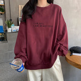 Zingj New Autumn Korean Version Of Hong Kong Style Simple Letter Student Jacket Loose Thin Long-Sleeved Hoodie Women's