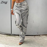 Women Jeans Pants Cargo Pants Pencil Zipper y2k High Waist Denim Pencil Pants Clothes For Women