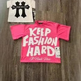 New T-Shirt KEEP Before And After Printing Round Neck Short Sleeve Direct Selling