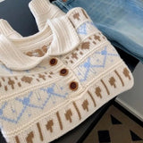 Glutinous Tit Island Sweater Women's Spring And Autumn 2025 New Great Looks Polo Clip Knitted