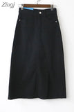 Slit Long Denim Skirts For Women Jeans White Summer 2023 Maxi Skirt Pencil Khaki Denim Skirt High Waist Office For