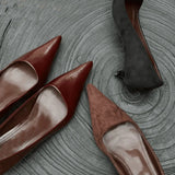 Design Sense Retro Tip-Point Commute Single Shoes Spring 2025 New French Temperament Kitten Heel Low-Heeled