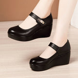 Zingj Soft Sole Single Shoes Women's Fall 2023 New Platform Platform Waterproof Platform Size Medium Heel Mom