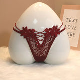 Female Sempty Sempty Without Trace Embroidery Fine Strip Transparent Breathable Low-Rise Hot T