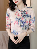 Woman Blouses 2023 Office Lady Silk Shirts for Women Print Elegant and Youth Woman Blouses Vintage Tops Clothing
