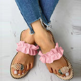Size Large-Size Women's Shoes 2025 Summer New Pineapple Water Drill Cool Slippers Women Wear Flat Beach