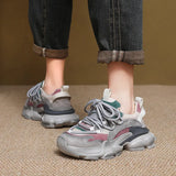 Layer Of Cowhick Thick-Bottomed Old Dad Shoes Autumn New Coloring Sports Single Shoes Leather Casual