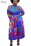 Pieces Set Short Sleeve Tops Skirt Sexy Spring Fashion Women Sets 2023 Female Floral Print Elastic Waist Long Pleated