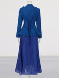 Temperament Famous 2025 Autumn New Fashion Elegant Retro Splicing Butterfly Wrinkle Skirt Dress Suit