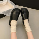 Thick Bottom Plus Velvet Bag Head Half Slippers Women 2025 Autumn And Winter New Fashion One-Legged Lazy Bunken
