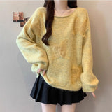 Three-Dimensional Butterfly Knitted Shirt Lazy Spring And Autumn Collar High-End Sweater Top New Spring And Autumn