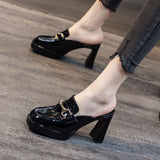 Slippers Women Wear Fashion Out 2025 Spring And Autumn New Thick Heel Fitting Room High Heel Single