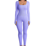 And Summer Threaded Collar Hips Sexy Yoga Sports Long-Sleeved Short-Sleeved Jumpsuit Trousers