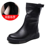 Kraft Retro-Winded Sleet Boots Women Autumn And Winter New Horse Boots Flat-Bottomed Knight Boots Side Zippered Work-In-Work Martin