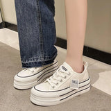 Version Of Thick-Soled High-Span Shoes Women 2025 Summer New Loose Cake Bottom Small White Shoes With Canvas Women's
