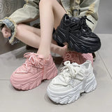 Spring And Autumn New Korean Version Of The Color Father Shoes Female Ins Tide Pine Platform Increased Women's Casual Sports